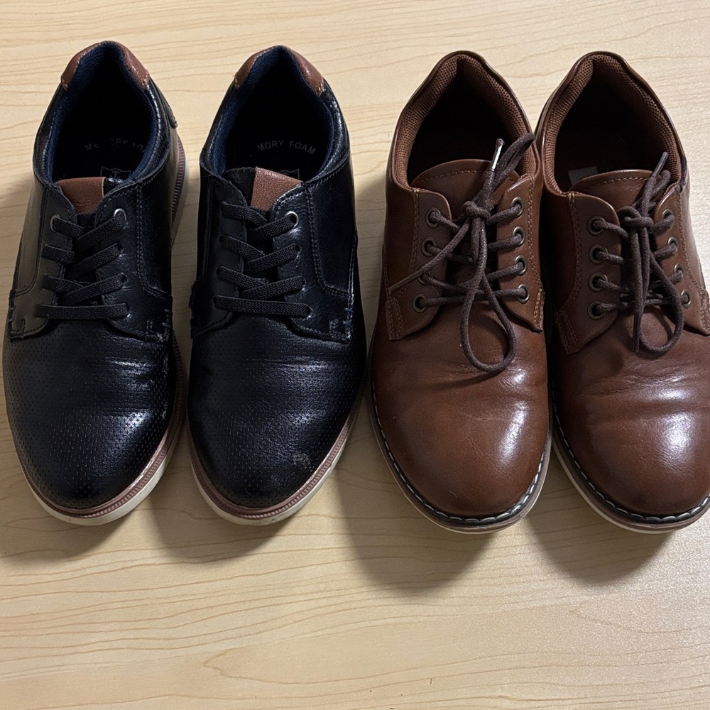 Kids Black and Brown Dress Shoes
